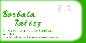 borbala kalitz business card